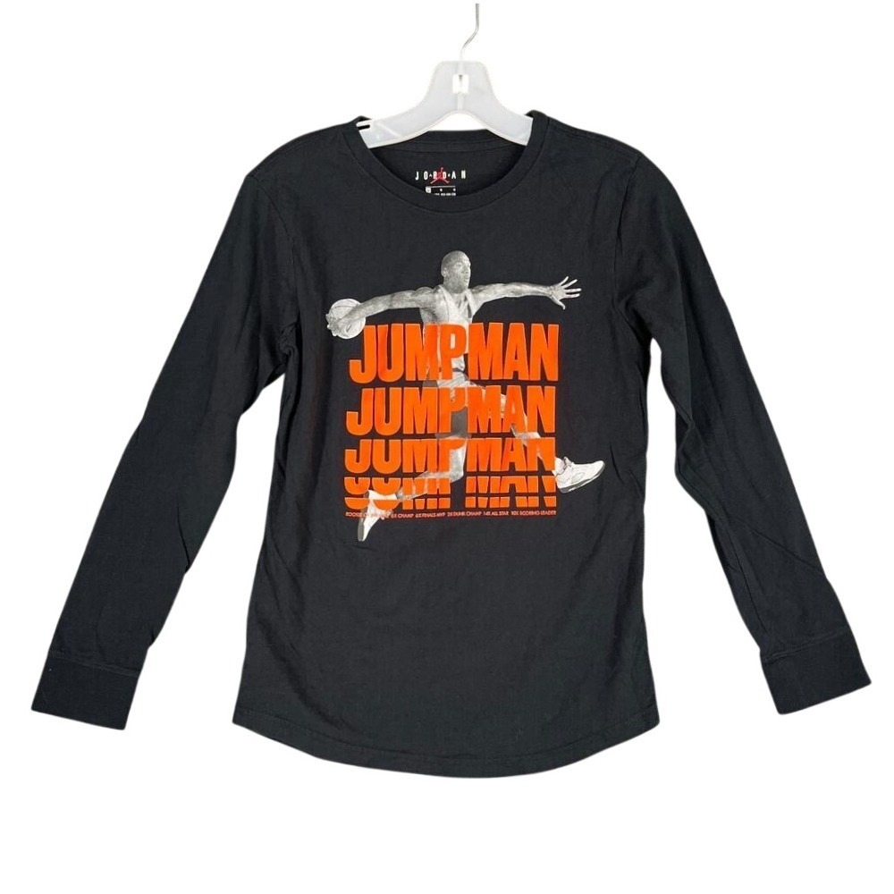 Jordan Boys Jump Man Basketball Shirt Large Long-sleeve Nike Sports School